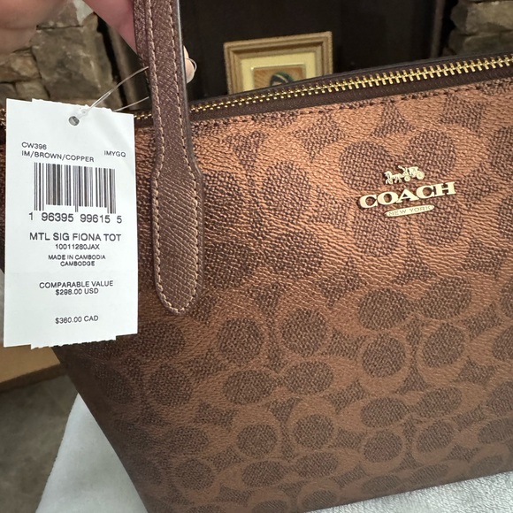 Coach Tan Signature Tote - Picture 2 of 5